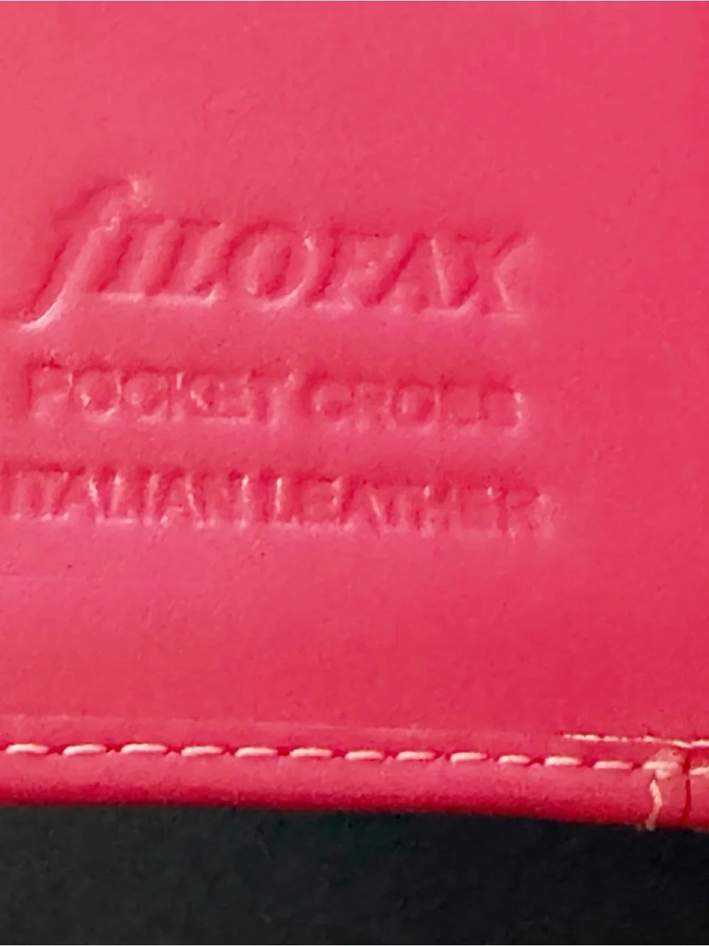 Filofax Cross Pink A7 Pocket Organizer Planner Binder 6 Ring Italian Leather